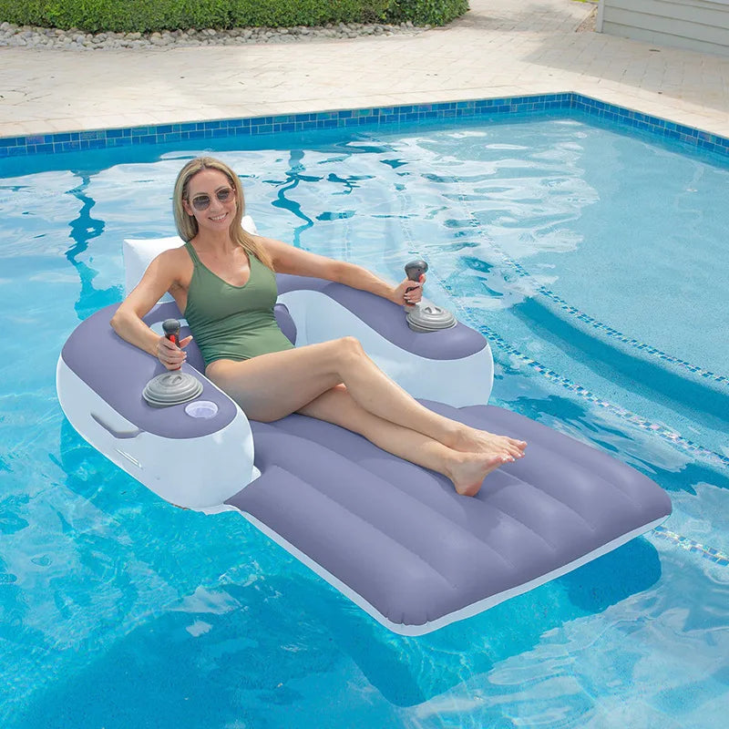 Addotron Adult Inflatable Water Electric Seat Recliner Floating Boat PVC Material 140Cm