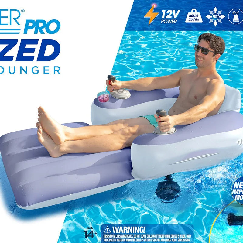 Addotron Adult Inflatable Water Electric Seat Recliner Floating Boat PVC Material 140Cm