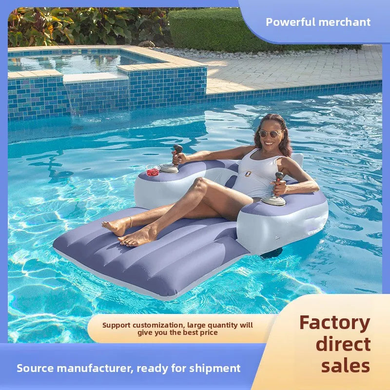Addotron Adult Inflatable Water Electric Seat Recliner Floating Boat PVC Material 140Cm