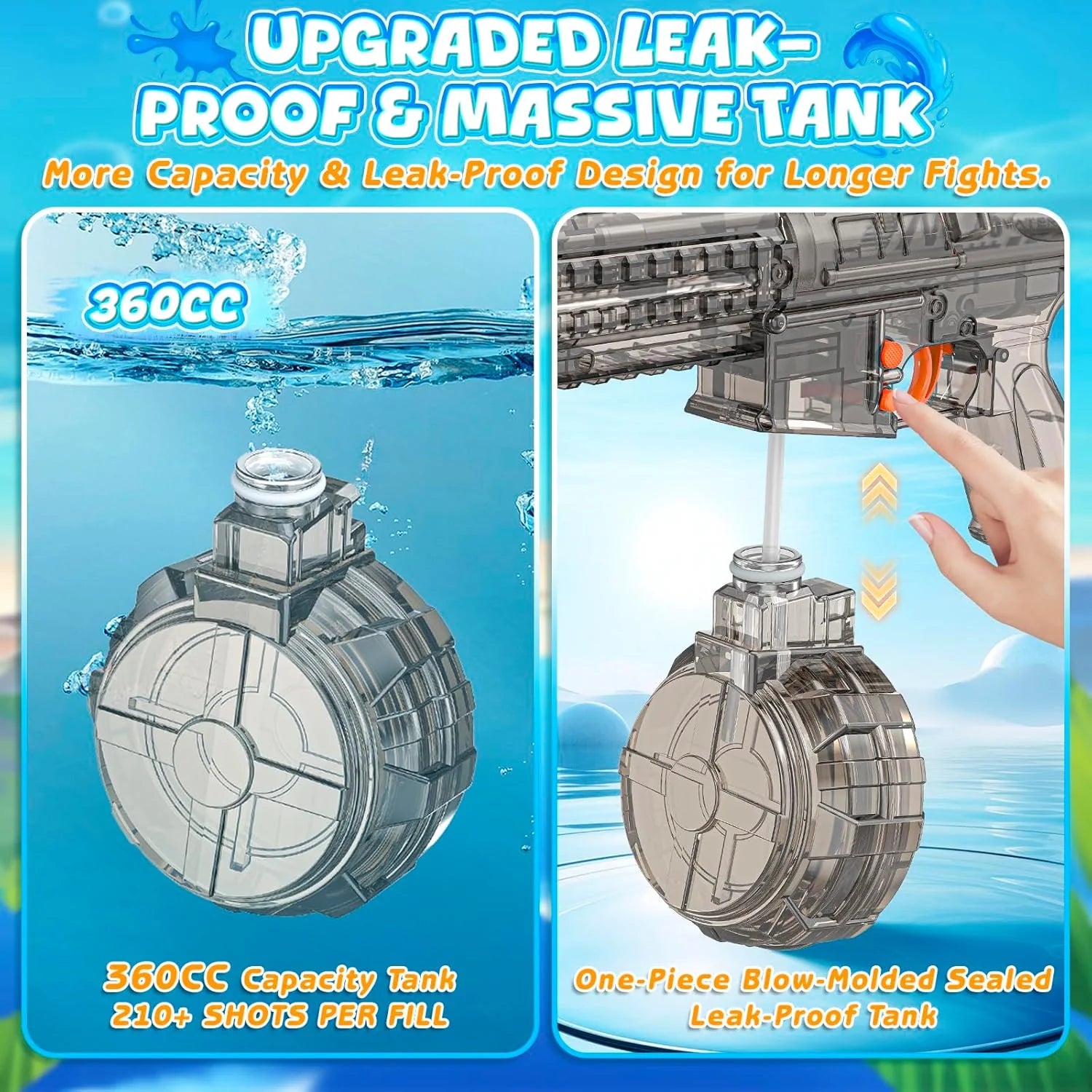 Lazy Captain electric pool lounger cruising on a calm lake with water gun